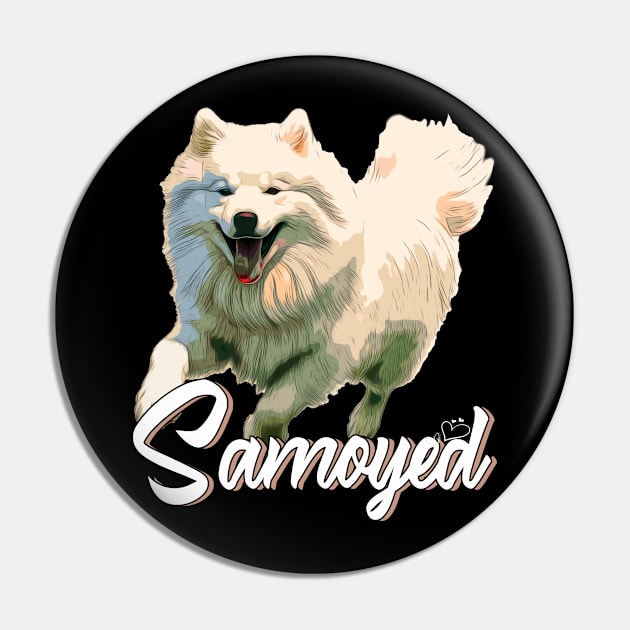 Furry Friends Fiesta Samoyed Dreams, Stylish Tee Extravaganza for Dog Lovers Pin by Northground