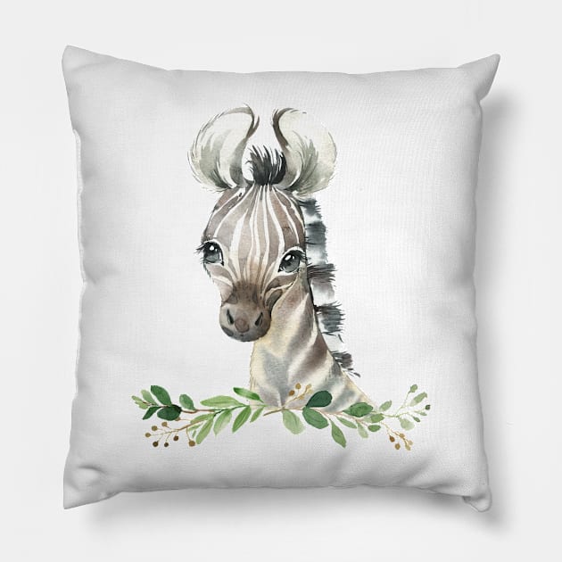 Baby Zebra Pillow by AdornMyWall