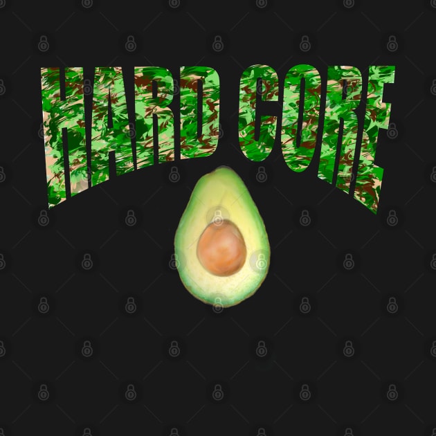 Camouflage hard core avocado humor / humour slogan army fatigues camo by Artonmytee