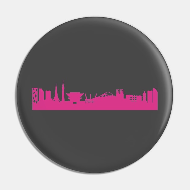 Tokyo skyline pink Pin by 44spaces