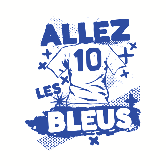 Vintage French Football // Retro Grunge France Soccer // Allez les Bleus by SLAG_Creative