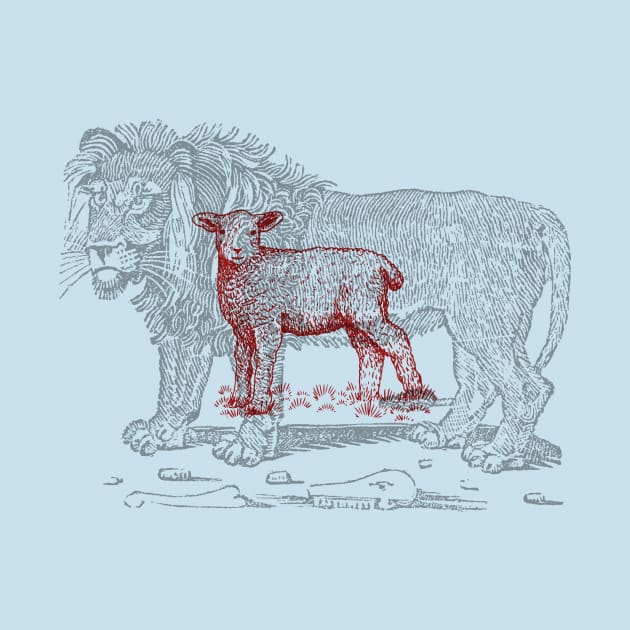 The Lion and the Lamb-Sketch by TeeTrafik