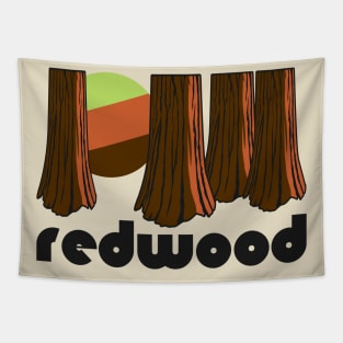 Retro Redwood ))(( Tourist Souvenir National Park Design Tapestry