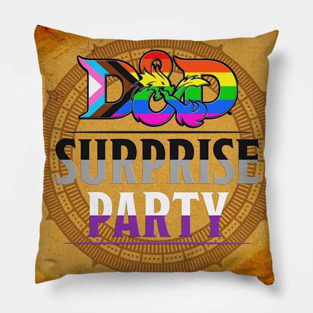 D&D Surprise party Pride - Ace Flag Pillow by DraconicVerses