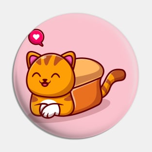 Cute Cat Bread Cartoon Pin