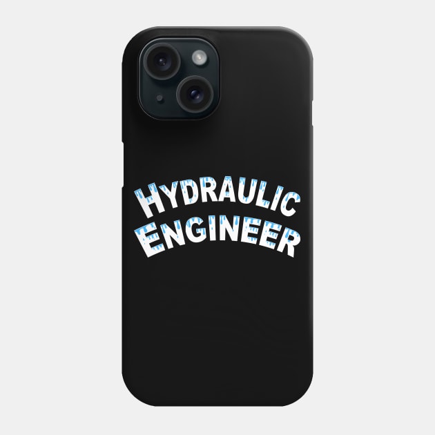 Hydraulic Engineer Water Droplets White Text Phone Case by Barthol Graphics