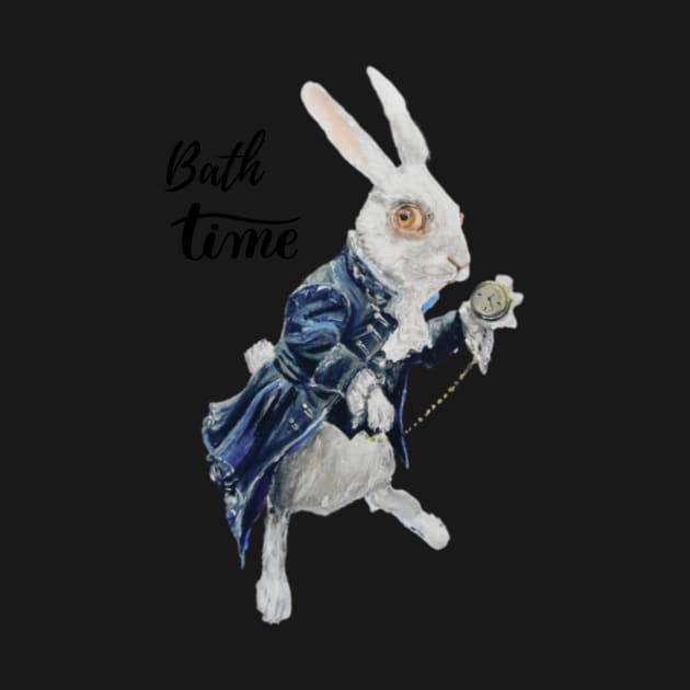 Bath Time White Rabbit From Alice In Wonderland by saraperry