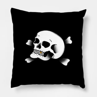 HomeSchoolTattoo Skull and Crossbones Pillow