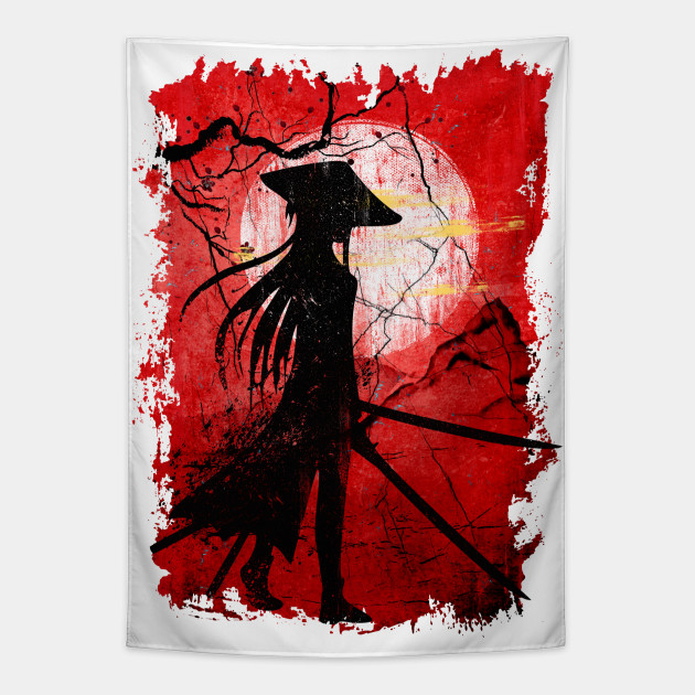 Vintage Samurai Lady Anime Tapestry Teepublic