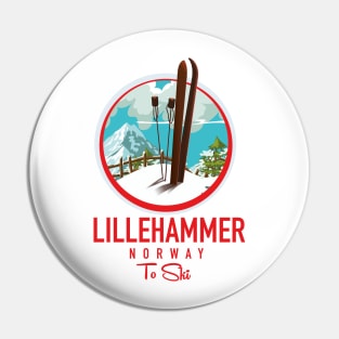 Lillehammer Norway Ski logo Pin