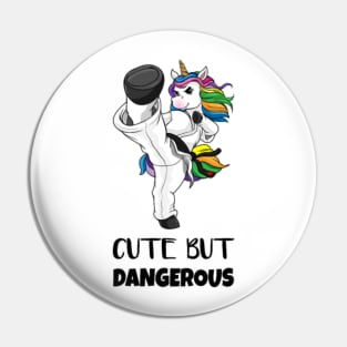 Karate Unicorn Cute But Dangerous Funny Gift Pin