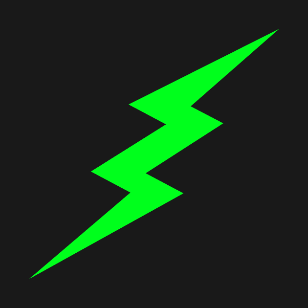 Green Lightning Bolt by Trendy Tshirts