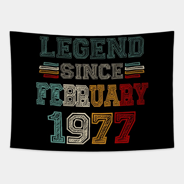 46 Years Old Legend Since February 1977 46th Birthday Tapestry by Vintage White Rose Bouquets