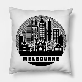 Melbourne Australia Skyline Pillow