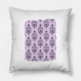 Haunted Mansion Wallpaper Amethyst Purple Pillow