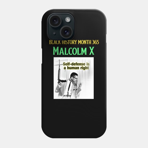 Malcolm X Self-Defense Phone Case by Black Expressions