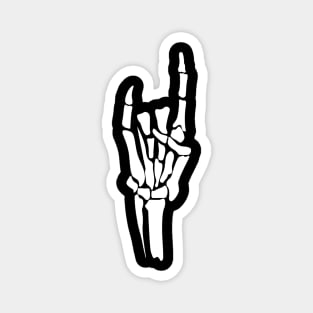 Devils horns skelleton hand in white Magnet