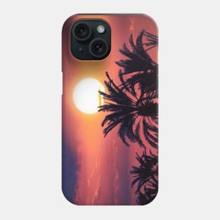 Sunset View In The Palm Forest Phone Case