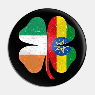 Ethiopian Irish Shamrock Ethiopia Ireland St. Patrick's Day Pin