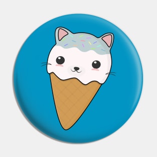 Cute Cat Ice Cream Cone T-Shirt Pin