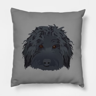 Black Labradoodle Pillow