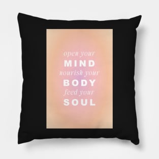 Mind Body Soul Pink and Peach Aura Pillow