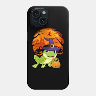 Frog pumpkin witch Phone Case