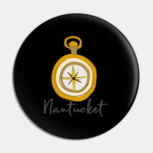 Nantucket Cape Cod Navigation Compass Nautical Pin