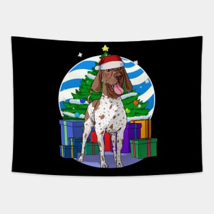 German Shorthaired Pointer Santa Christmas Tree Gift Tapestry