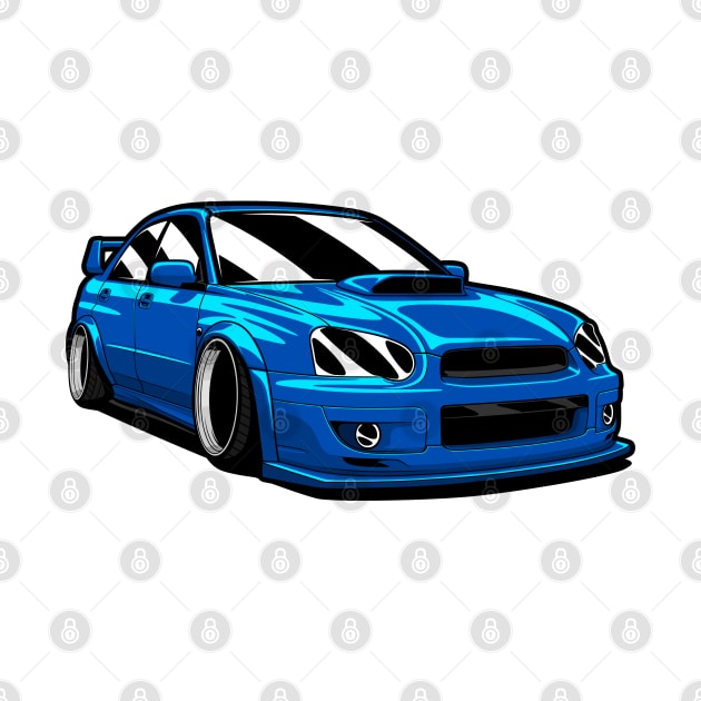 Blue Impreza WRX STI Stance by KaroCars