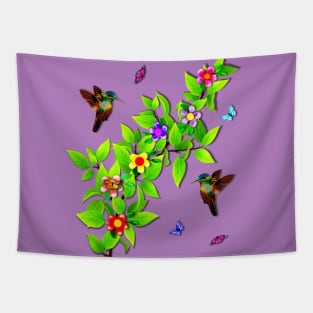 Hummingbirds and Butterflies Tapestry