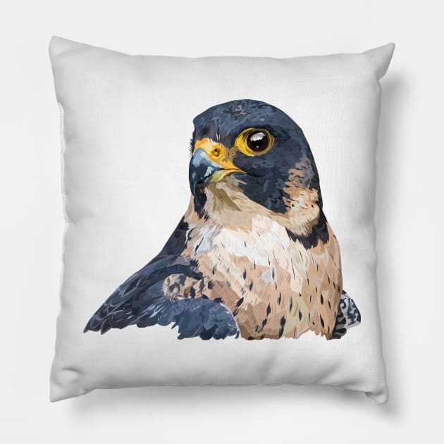 Peregrine falcon Pillow by obscurite