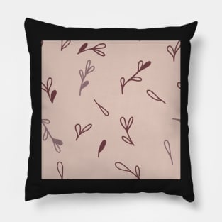 Minimal Plum Leaves pattern Pillow