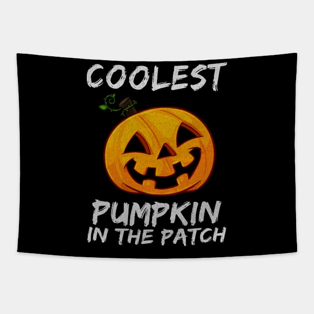 Kids Coolest Pumpkin In The Patch Halloween Boys Girls Men Shirt Tapestry by WoowyStore