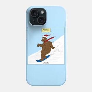 Bear on a Snowboard Phone Case