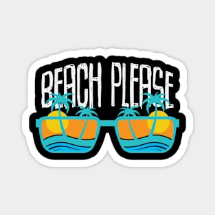 Beach Please Sunglasses and Palm Trees Magnet