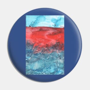 Abstract seascape, nature. Encaustic wax art. Painting drawing Pin