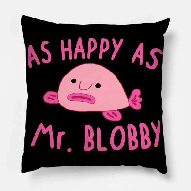 Blobfish Blob Face Sea Animal Pink Gift Idea Pillow by FindYourFavouriteDesign