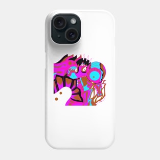 dogu japanese ancient metal knight in ecopop alien pattern art Phone Case