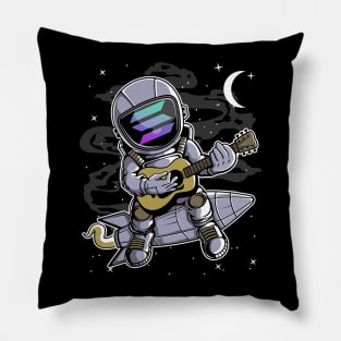 Astronaut Guitar Solana SOL Coin To The Moon Crypto Token Cryptocurrency Blockchain Wallet Birthday Gift For Men Women Kids Pillow