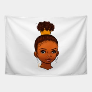 Crown| Little Black girl Princess Tapestry