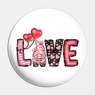 Love Heart Gnome Valentine Day Pin