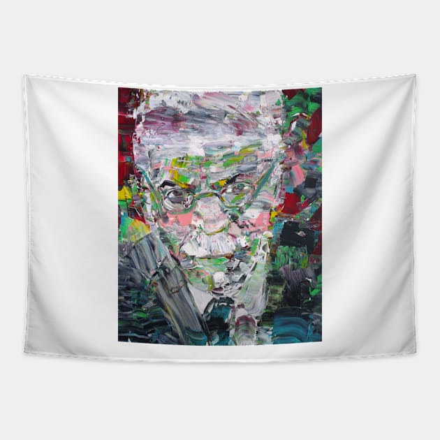 CARL JUNG  oil and acrylic portrait Tapestry by lautir