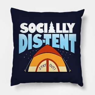 Socially Distent Funny Summer Camping Meme Pillow