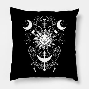 Celestial Sun and Moon Pillow