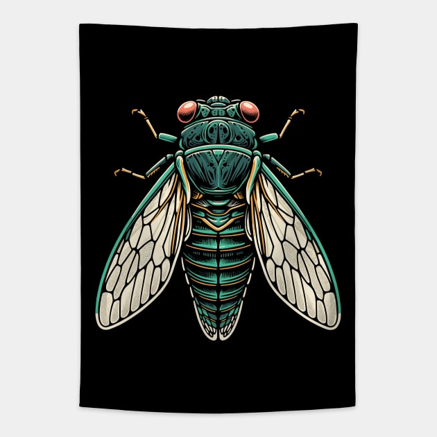 Cicada 2024 Reemergence Tapestry by Huhnerdieb Apparel