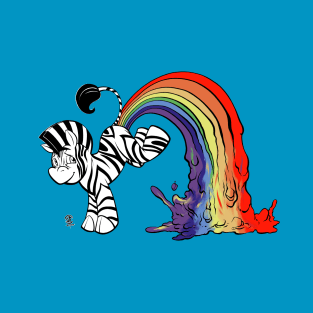 Zebra Pooping Rainbows T-Shirt