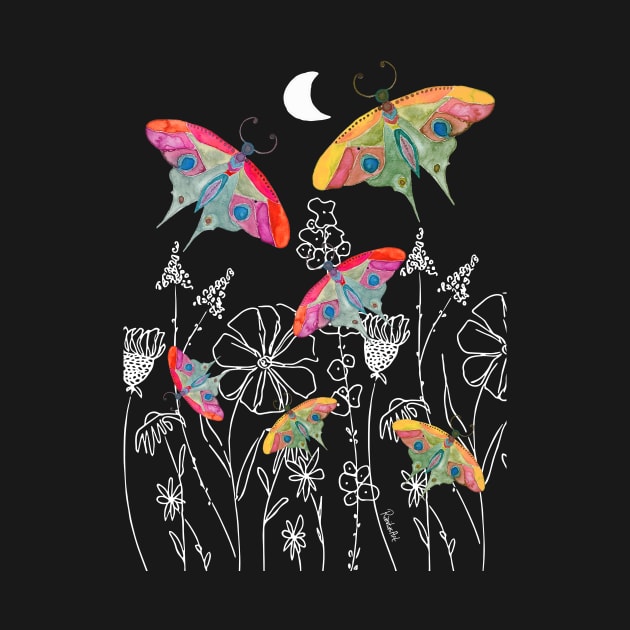 Butterflies & flowers in the night by RanitasArt