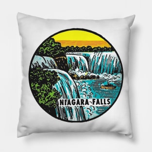 Vintage Niagara Falls Decal Pillow