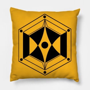 Hexagon - Original Logo Banner Sigil - Dark Design for Light Backgrounds Pillow